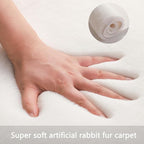 Solid Color Rabbit Fur Carpet, Ultra-Soft and Cozy, Perfect for Bedroom, Living Room Decor and Comfort (White, 4' x 6')