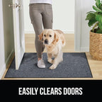 GORILLA GRIP Waterproof Traffic Guard Door Mat, 2 Pack Heavy Duty Entryway Mats, Strong Rubber Back Commercial Rugs for Office Hallway, Garage Floor and Home, Low Profile Carpet, 29x17, Charcoal Gray