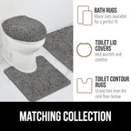 GORILLA GRIP Bath Rug Mat 60x24, Thick Soft Absorbent Chenille, Quick Dry Microfiber Mats, Rubber Backing Washable Shower Floor Rugs, Bathmat Runner, US Designed Bathroom Home Decor Accessories Grey