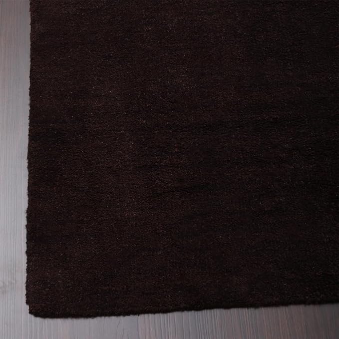Rugsotic Carpets Hand Knotted Gabbeh Wool 3'x5' Area Rug Solid Brown L00111