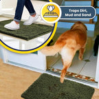 Muddy Mat® | Super Absorbent Door Mat Indoor, Microfiber Quick Dry Chenille Entryway Rug, Non-Slip Front Door Mat, Indoor Mats for Entryway, Machine Washable Pet Rug, Army Green 48"x72"