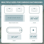 Uphome Bathroom Rugs Runner, Distressed Farmhouse Boho Blue Bath Mat, Non Slip Washable Long Bath Rugs, Vintage Traditonal Soft Velvet Bathroom Runner for Bathtub Sink Shower, 18x47 inch