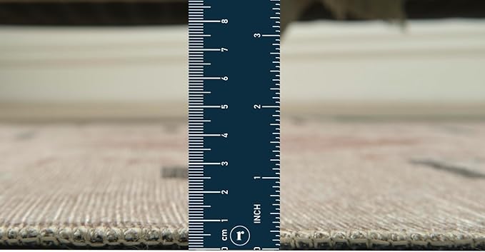 Revival Rugs Funk 8'x10' Zero-Shedding Area Rug for Living Room Bedroom - Oeko-TEX Certified, Low Pile, Spot Clean, Beige, Cream