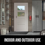GORILLA GRIP 100% Waterproof All-Season WeatherMax Doormat, 72x24, US Designed Natural Rubber, Stain and Fade Resistant, Low Profile Indoor Outdoor Door Mats, Easy Clean Patio Mat, Slate Geometric