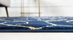 Unique Loom Glam Collection Area Rug - Trellis (3' 3" x 5' 3" Rectangle, Navy Blue Gold/ Gold)