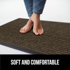 GORILLA GRIP Waterproof Traffic Guard Door Mat, 72x48, Heavy Duty Entryway Mats, Strong Rubber Back Commercial Utility Rugs for Office Hallway, Garage Floor and Home, Low Profile Carpet Runner, Brown