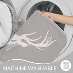 Deer Head Silhouette Bathroom Mat Rugs Microfiber Faux Cashmere Thick Plush Bath Mat Non-Slip Water Absorbent Bath Carpet for Bathtub Bathroom Floor Tub 20 x 30 Inch