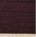 Rugsotic Carpets Hand Woven Flat Weave Kilim Wool 2'6''x6' Runner Area Rug Solid Plum D00111