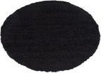 Unique Loom Solid Shag Collection Area Rug (6' 1" Round, Jet Black)