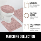 GORILLA GRIP Bath Rug Mat 30x20, Thick Soft Absorbent Chenille, Quick Dry Microfiber Mats, Rubber Backing Washable Shower Floor Rugs, US Designed Bathroom Bathmat Home Decor Accessories, Dusty Rose
