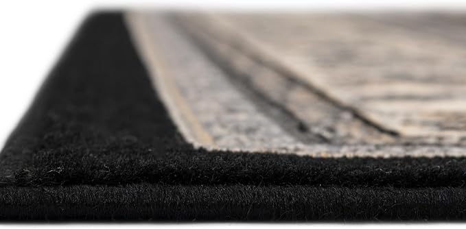 Unique Loom Sialk Hill Collection Area Rug - Washington (2' 2" x 8' 2" Runner Black/Gray)