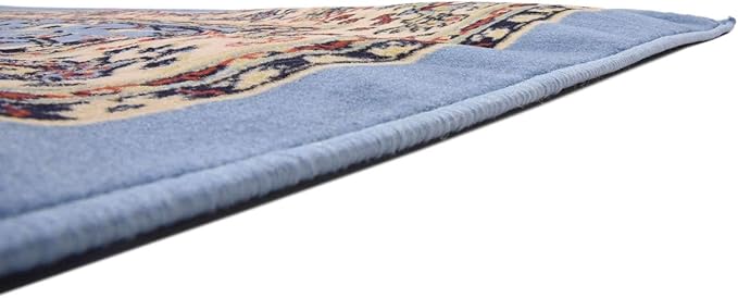 Unique Loom Sialk Hill Collection Area Rug - Washington (8' Square Light Blue/Navy Blue)