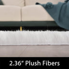 Latepis White Faux Fur Rug 3x5, Faux Sheepskin Rugs for Living Room, Fluffy Washable Rug for Bedroom Dorm Luxury Room Decor, Furry Rugs, Rectangle