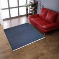 Rugsotic Carpets Hand Woven Flat Weave Kilim Wool ECO-Friendly Area Rugs - 10'x10', Square Shape, Blue Color, Solid Plain Design, Low Pile Handmade Area Rugs for Living Room, Bed Room (D00111)