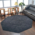 Hand Knotted Loom Wool ECO-Friendly Area Rugs - 10'x10', Octagon, Charcoal Color, Solid Plain Design, High Pile Handmade Anti Skid Area Rugs for Living Room, Bed Room (L00111)