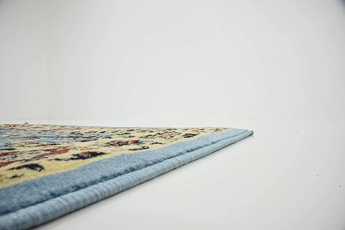 Unique Loom Sialk Hill Collection Area Rug - Washington (2' 11" x 16' 5" Runner Light Blue/Navy Blue)