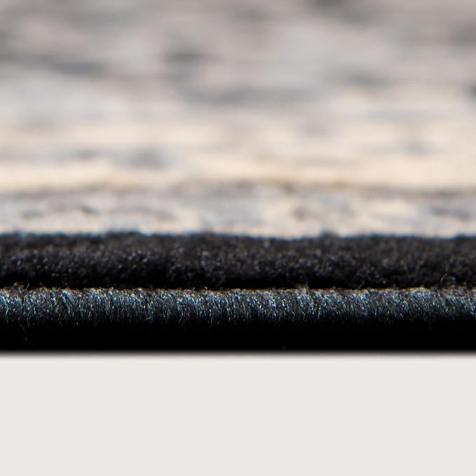 Rugs.com Yasmin Collection Rug – 2' x 3' Black Medium Rug Perfect for Entryways, Kitchens, Breakfast Nooks, Accent Pieces