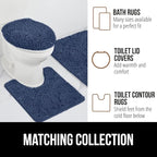 GORILLA GRIP Bath Rug Mat 54x24, Soft Absorbent Chenille, Quick Dry Microfiber Mats, Rubber Backing Washable Shower Floor Rugs, Bathmat Runner, US Designed Bathroom Home Decor Accessories Navy Blue