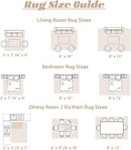 Area Rug 9x12 Washable Rug, Vintage Boho Medallion Rugs Non-Slip Soft Low Pile Large Distressed Rug Indoor Retro Carpet for Living Room Bedroom Dining Room Home Office (Beige, 9'x12')