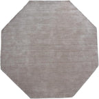 Hand Knotted Loom Wool ECO-Friendly Area Rugs - 10'x10', Octagon, Beige Color, Solid Plain Design, High Pile Handmade Anti Skid Area Rugs for Living Room, Bed Room (L00111)