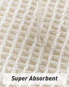 AMOAMI Upgraded Waffle Runner Rug Super Absorbent Non Slip Bath Mats for Bathroom Washable Boho Bathroom Runner Rug with Tassels, Ideal for Hallway Bedroom Laundry Room, White, 2' x 6'