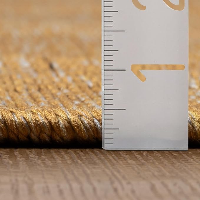 LUXE WEAVERS Modern Farmhouse Yellow 9x12 Washable Area Rug, Anti-Slip Diamond Pattern Carpet