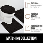 GORILLA GRIP Bath Rug Mat 48x24, Thick Soft Absorbent Chenille, Quick Dry Microfiber Mats, Rubber Backing Washable Shower Floor Rugs, Bathmat Runner, US Designed Bathroom Home Decor Accessories Black