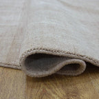 Hand Knotted Loom Wool ECO-Friendly Area Rugs - 10'x10', Round, Beige Color, Solid Plain Design, High Pile Thick Handmade Anti Skid Area Rugs for Living Room, Bed Room (L00111)