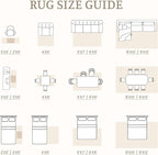 8x10 Area Rug Living Room: Washable Boho Geometric Moroccan Rug Neutral Modern Farmhouse Indoor Soft Non Slip Ultra Thin Large Printed Pattern Carpet for Bedroom Home Office (Beige, 8'x10')