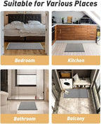 AMOAMI Upgraded Waffle Runner Rug Super Absorbent Non Slip Bath Mats for Bathroom Machine Washable Bathroom Runner Rug with Tassels, Ideal for Hallway Bedroom Laundry Room, 2' x 6', Darkgrey & Cream