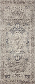 Loloi Hathaway Collection HTH-05 Steel/Ivory 2'-3" x 3'-9", .25" Thick Accent Rug, Soft, Durable, Printed, Modern, Low Pile, Non-Shedding, Easy Clean, Living Room Rug