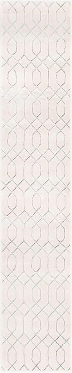 Unique Loom Marilyn Monroe Glam Collection Area Rug - Trellis (2' x 10' Runner, White Silver/ Silver)