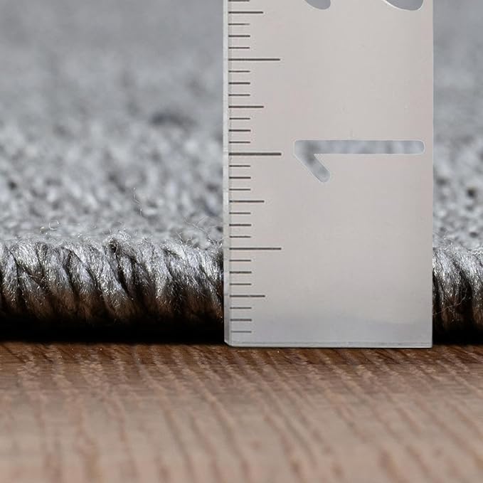 LUXE WEAVERS Modern Farmhouse Gray 8x10 Washable Area Rug, Anti-Slip Diamond Pattern Carpet