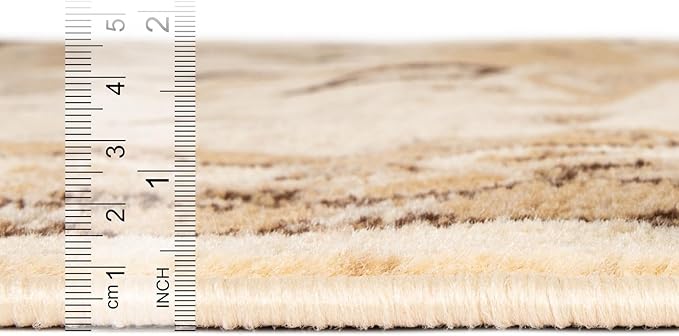 Unique Loom Taftan Collection Border Geometric Tribal Inspired Design Area Rug (4' 0 x 6' 0 Rectangular, Ivory/ Tan)