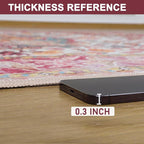 Large Area Rugs 8x10 for Living Room, Washable Vintage Rugs -Low Pile, Soft Plush Rugs for Bedroom, Kitchen, Dining Room, Stain Resistant, Non Shedding, Plum