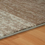 Superior Indoor Area Rug, Jute Backed, Modern Geometric Patchwork Floor Decor for Bedroom, Office, Living Room, Entryway, Hardwood Floors, Rockwood Collection, 3' x 5', Light Blue-Ivory