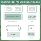 Uphome Bathroom Runner, Distressed Tribal Farmhouse Green Bathroom Mat, Large Bath Rugs Non Slip Washable, Oriental Retro Boho Bath Mat Runner for Bathtub Sink Laundry, 24x59 inch