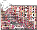 Vintage Boho Area Rugs Multicolor Ethnic Style Geometric Splicing Carpets Bedroom Living Room Kitchen Floor Mats Indoor Outdoor Non-Shedding Runner Rug Home Décor Carpet 5' X 8'