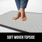GORILLA GRIP 100% Waterproof All-Season WeatherMax Doormat US Designed Natural Rubber, Stain and Fade Resistant, Low Profile Indoor Outdoor Door Mats, Easy Clean Patio Mat, 17x29, Light Gray