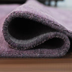 Hand Knotted Loom Wool ECO-Friendly Area Rugs - 6'x6', Octagon, Purple Color, Solid Plain Design, High Pile Thick Handmade Anti Skid Area Rugs for Living Room, Bed Room (L00111)