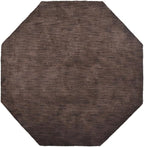 Hand Knotted Loom Wool ECO-Friendly Area Rugs - 10'x10', Octagon, Brown Color, Solid Plain Design, High Pile Handmade Anti Skid Area Rugs for Living Room, Bed Room (L00111)