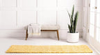 Unique Loom Davos Shag Collection Area Rug - Solid (2' 7" x 16' 5" Runner, Sun Yellow)