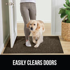 GORILLA GRIP Waterproof Traffic Guard Door Mat, 59x24, Heavy Duty Entryway Mats, Strong Rubber Back Commercial Utility Rugs for Office Hallway, Garage Floor and Home, Low Profile Carpet Runner, Brown