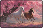 Galloping Horse Cherry Blossom Area Rug Washable Outdoor Rugs Anti-Slip Soft Carpet Entryway Indoor Door Mat for Bedroom,Living Room,Porch,Terrace and Entrance Decor 2'x 1'