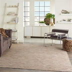 Pemberly Row Contemporary 10' x 14' Beige Fabric Modern Area Rug