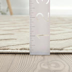 Abani Terra Cream Area Rug for Living Room, Bedroom - Rustic Modern Pattern - 6' x 9' - Durable & Easy to Clean