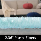 Latepis Light Blue Area 8x10 Faux Sheepskin Fur Rug Teal Rugs for Living Room Bedroom Throw Fuzzy Rug Shaggy Rugs Cute Luxury Home Decor