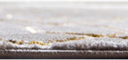 Unique Loom Glam Collection Area Rug - Trellis (3' 3" Round, Gray Gold/ Gold)