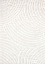 Abani Nomad Cream Tone-on-Tone Area Rug 2' x 3' for Living Room, Bedroom - Linear Curves Pattern - Durable & Easy to Clean