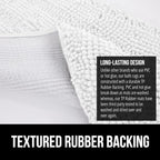GORILLA GRIP Plush Absorbent Shaggy Chenille Bath Rug Mat for Oval Toilet Base with Rubber Backing, Machine Washable Rugs, Soft Microfiber Contour Mats for Toilets, Bathroom Decor, White